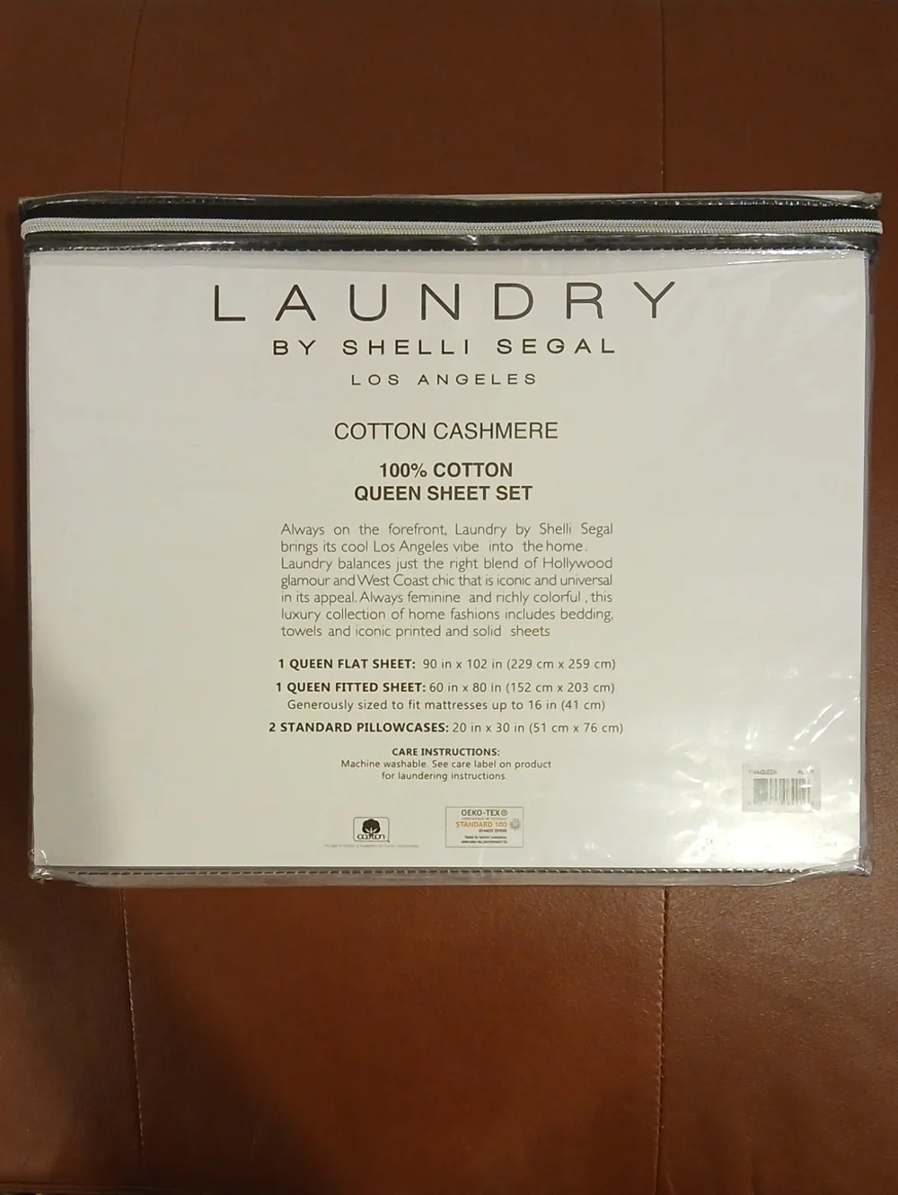 Laundry by Shelli Segal Los Angeles 100% Cotton Cashmere Queen Sheet Set